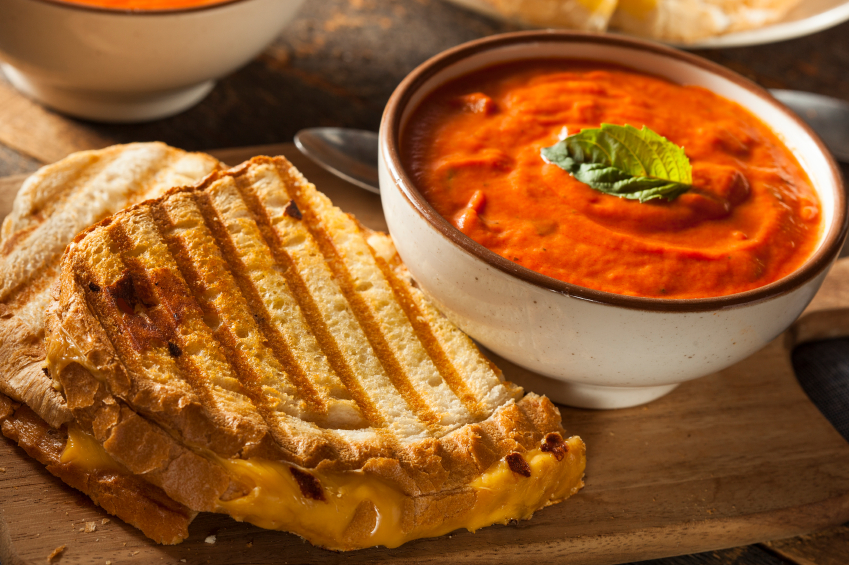 Grilled Cheese Sandwich with Tomato Soup